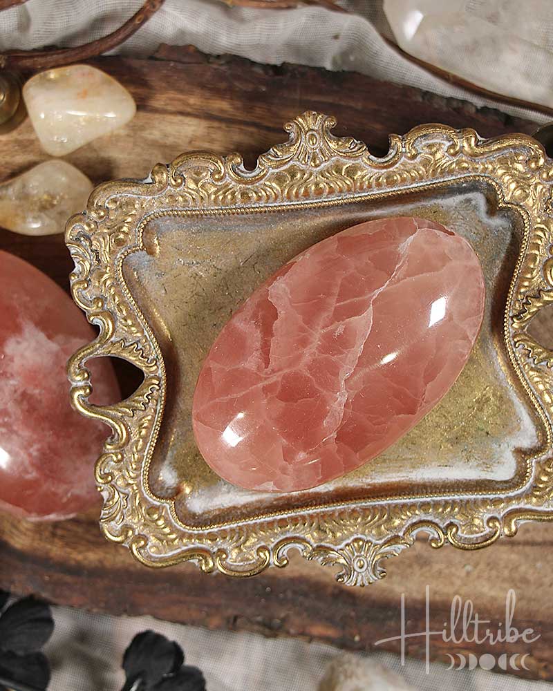 Rose Calcite Palm Stone from Hilltribe Ontario