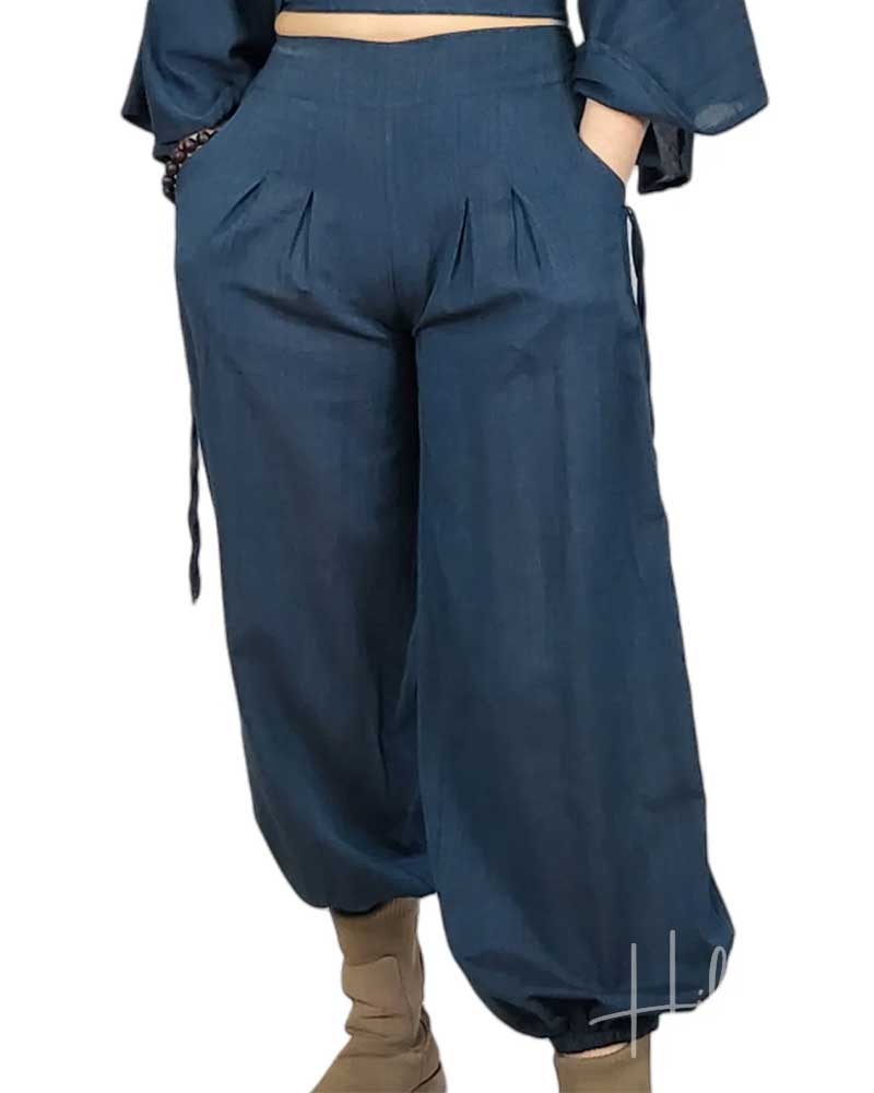 Teal Pleated Cinch Pants from Hilltribe Ontario