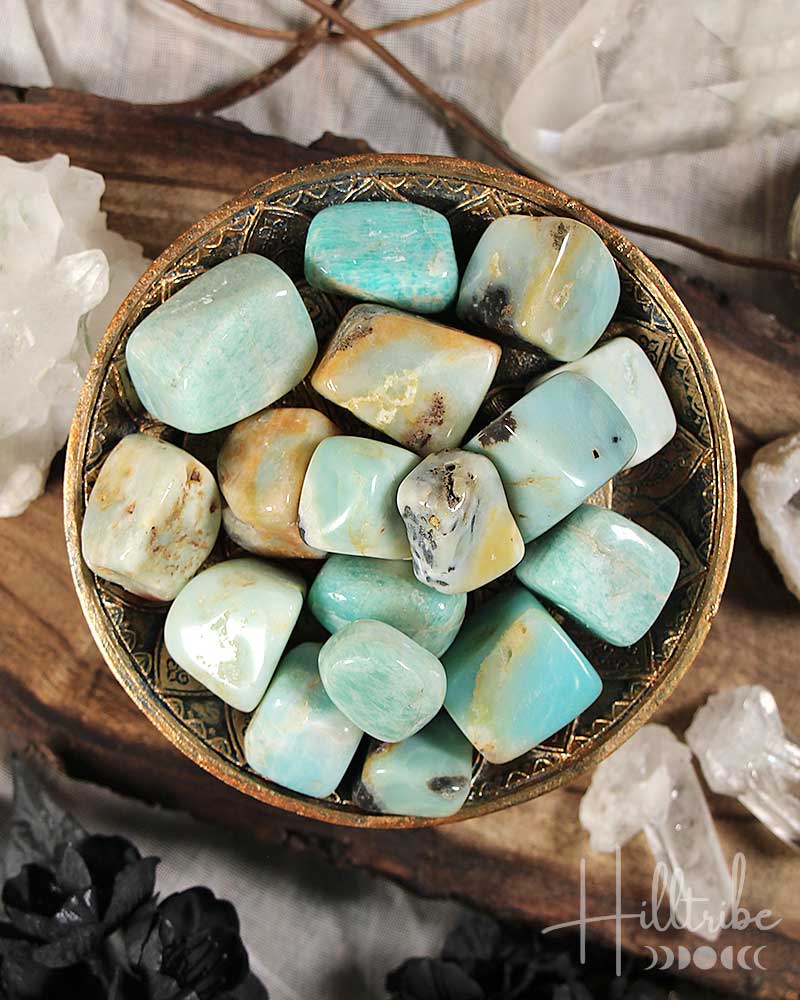 Amazonite Tumbled from Hilltribe Ontario
