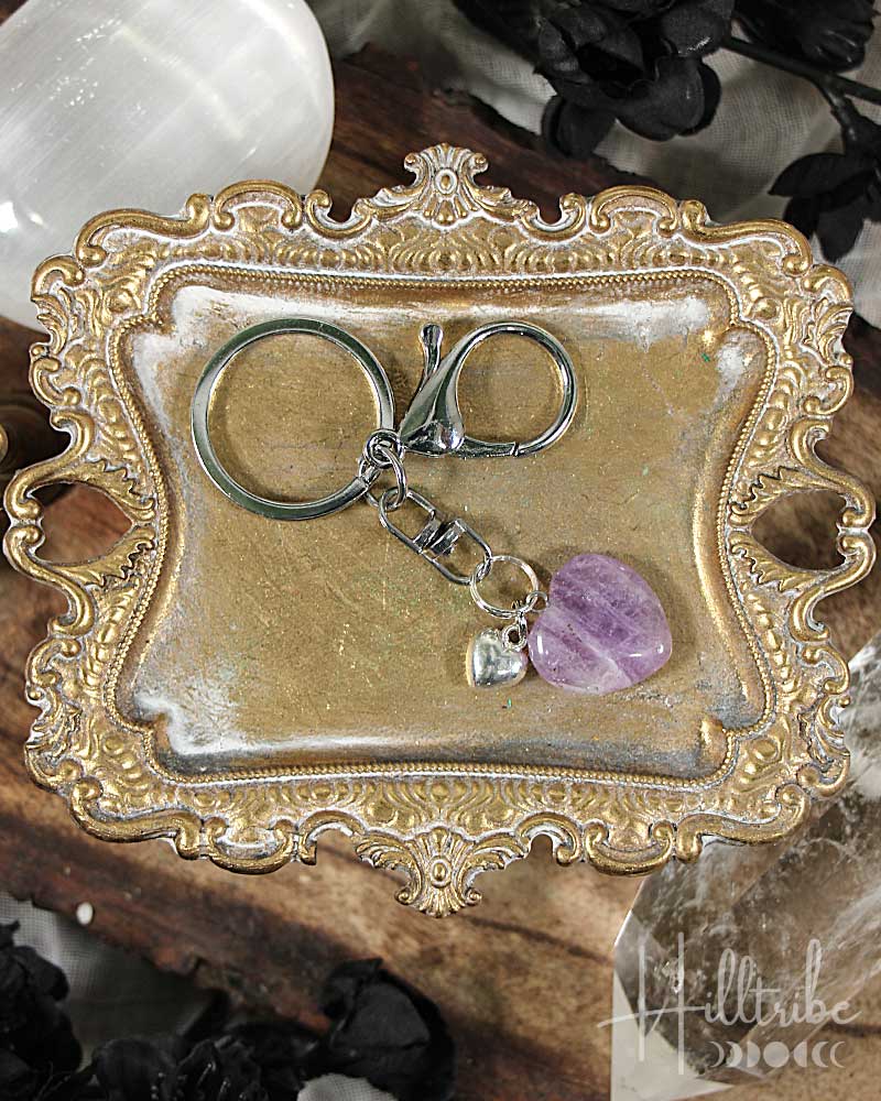 Amethyst Heart Keyring from Hilltribe Ontario