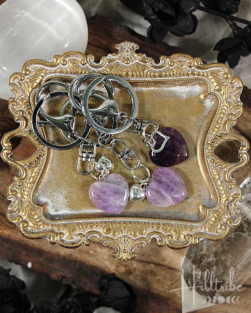 Amethyst Heart Keyring from Hilltribe Ontario