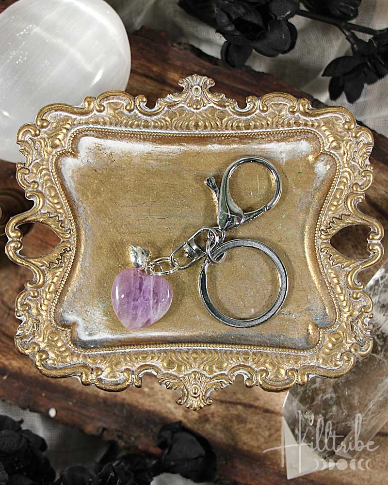 Amethyst Heart Keyring from Hilltribe Ontario