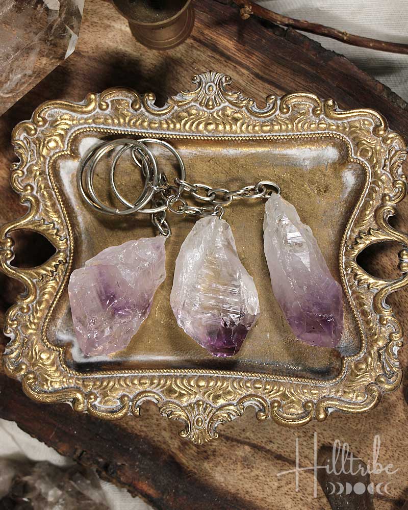 Amethyst Point Gemstone Key Chain from Hilltribe Ontario