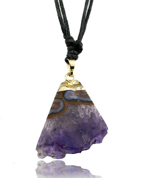 Amethyst Slice Geode Adjustable Necklace from Hilltribe Ontario