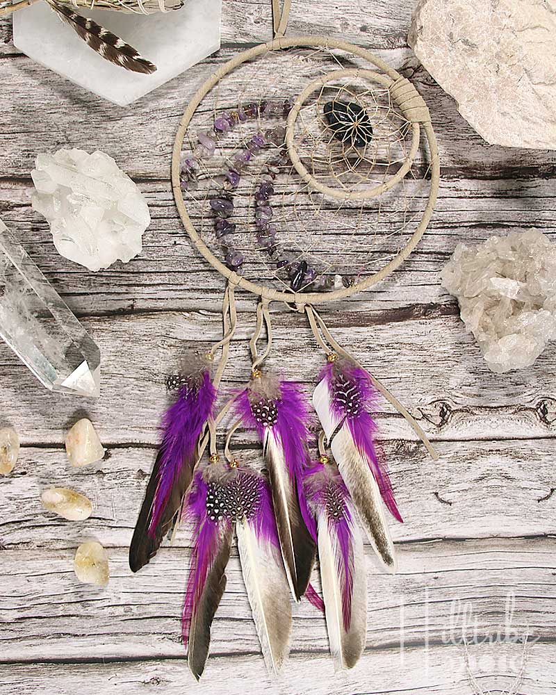 Amethyst Woodland Dream Catcher 6" from Hilltribe Ontario