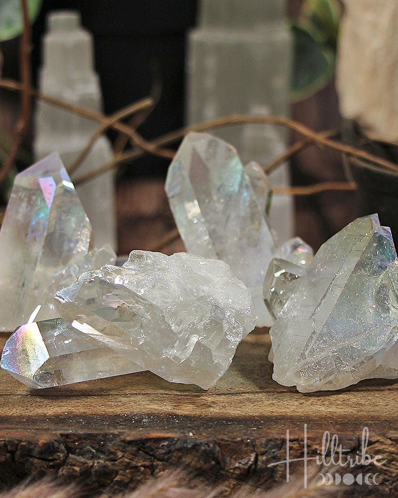 Angel (Opal) Aura Clear Quartz Cluster 7cm from Hilltribe Ontario