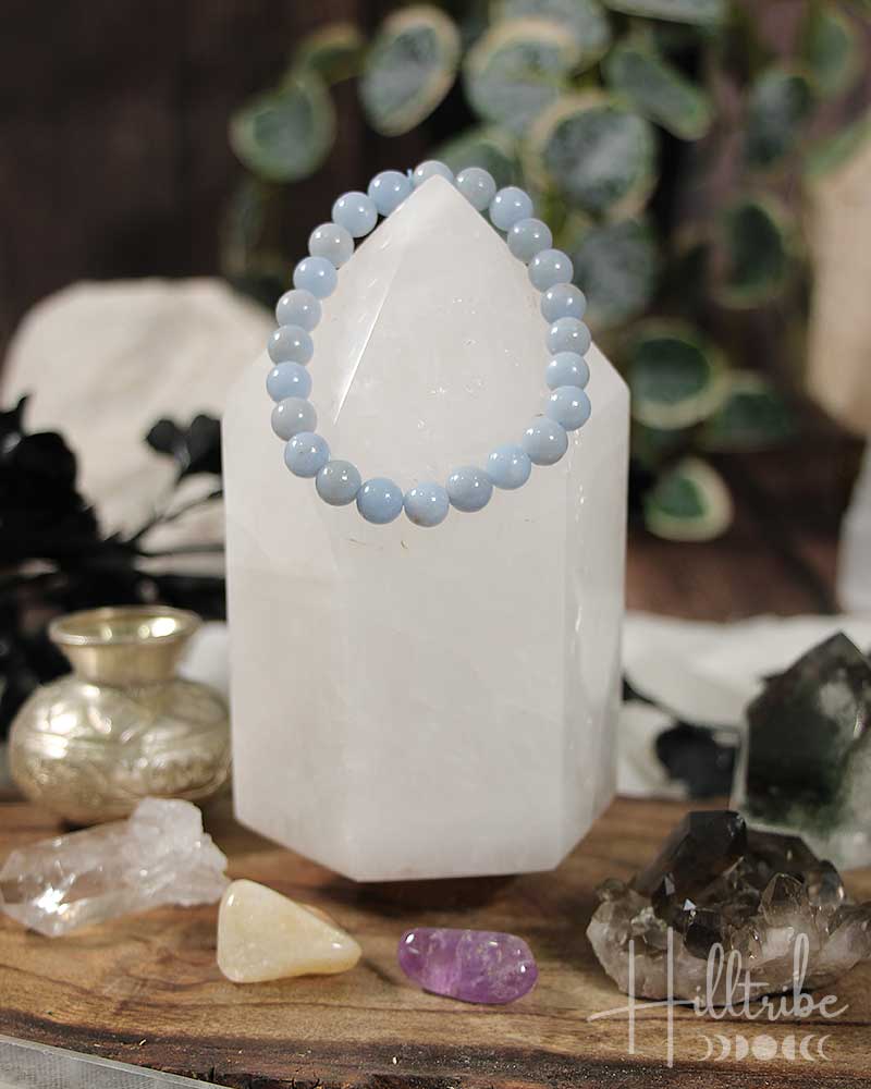 Angelite Gemstone Power Bracelet 8mm from Hilltribe Ontario