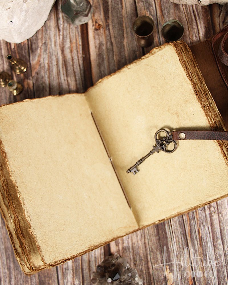 Antique Leather Journal + Key from Hilltribe Ontario