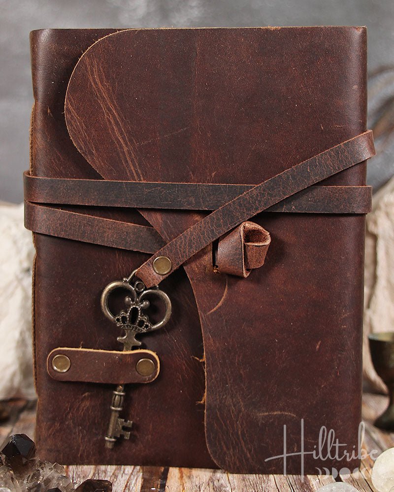 Antique Leather Journal + Key from Hilltribe Ontario