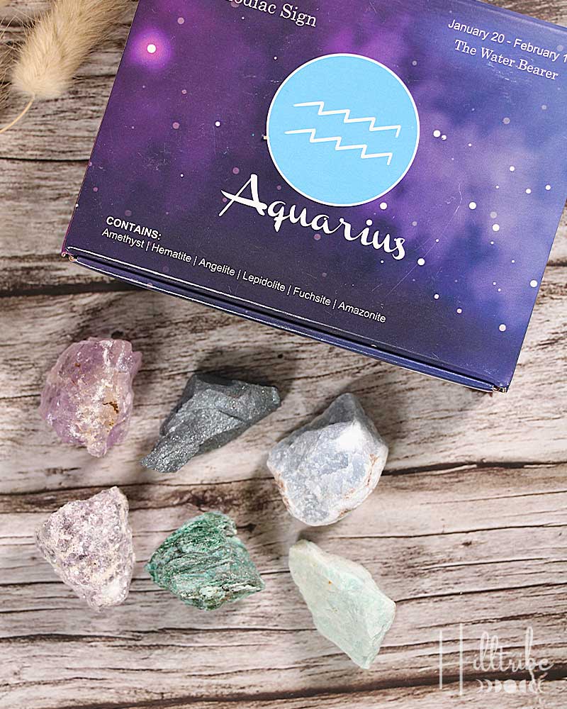 Aquarius Zodiac Natural Crystal Kit from Hilltribe Ontario