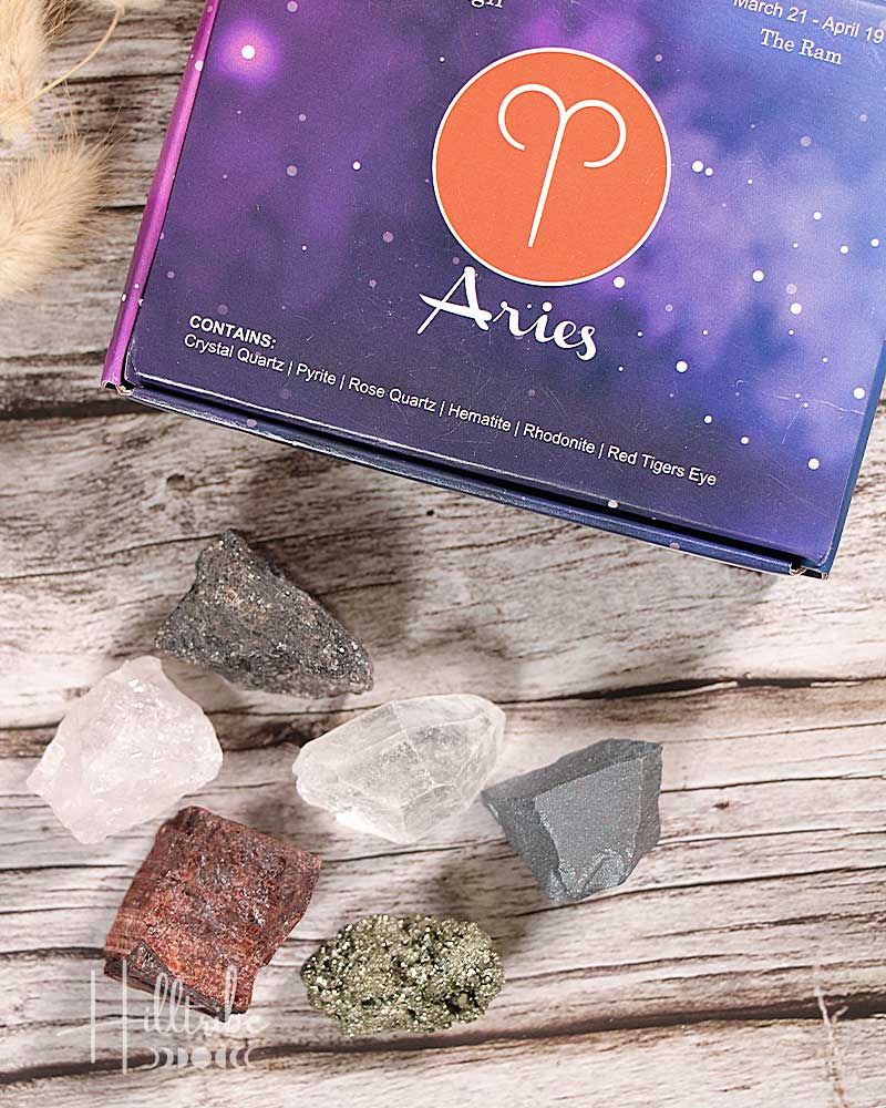 Aries Zodiac Natural Crystal Kit from Hilltribe Ontario