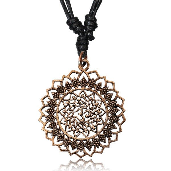 AUM Mandala Copper Pendant Necklace from Hilltribe Ontario