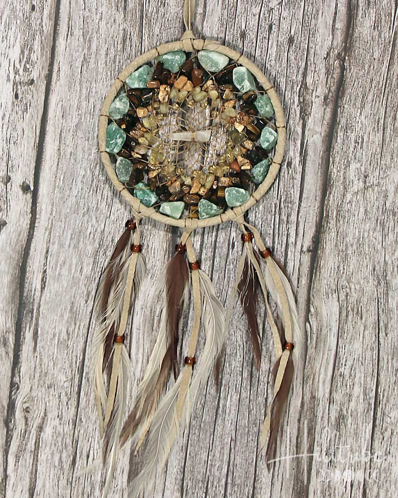 Aventurine Gemstone Medley Vision Seeker Dreamcatcher 4" from Hilltribe Ontario