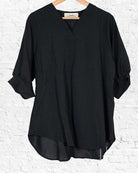 Black Back Button Elena Blouse from Hilltribe Ontario