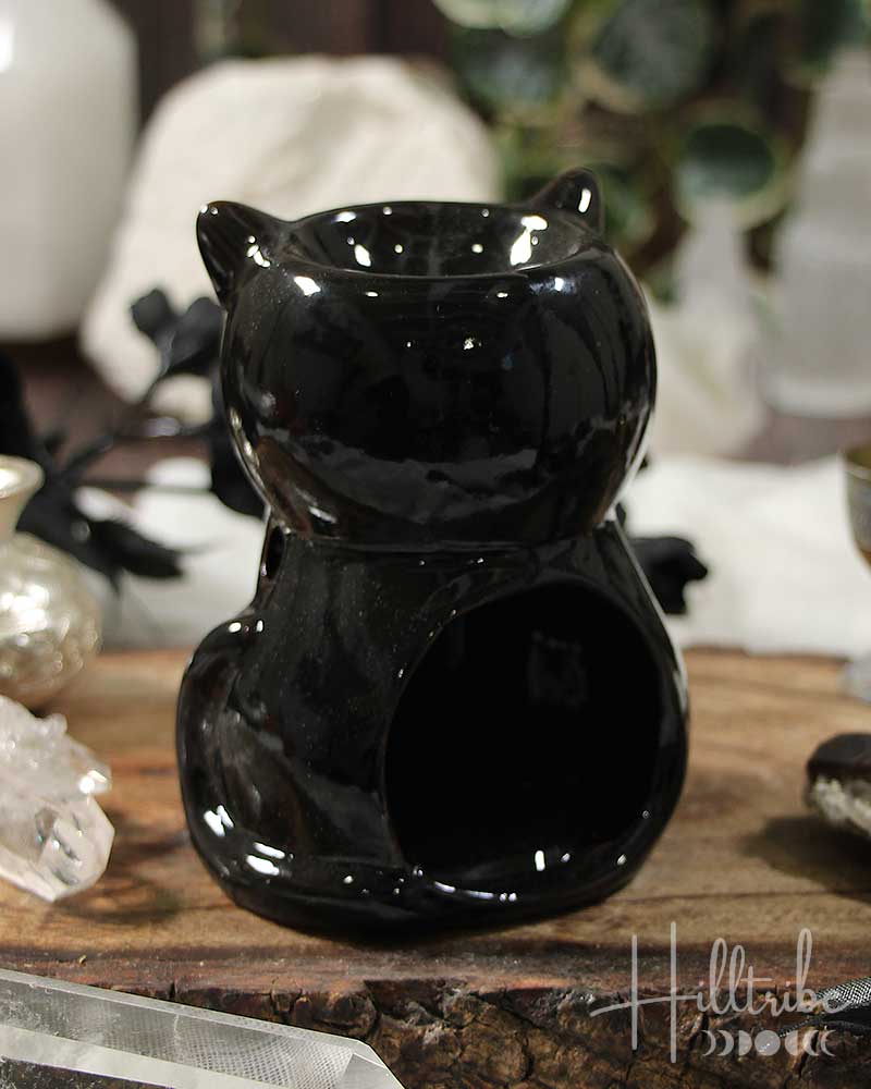 Black Cat Ceramic Oil Diffuser from Hilltribe Ontario