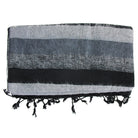 Black & Charcoal Striped Shanti Shawl/Blanket Scarf from Hilltribe Ontario