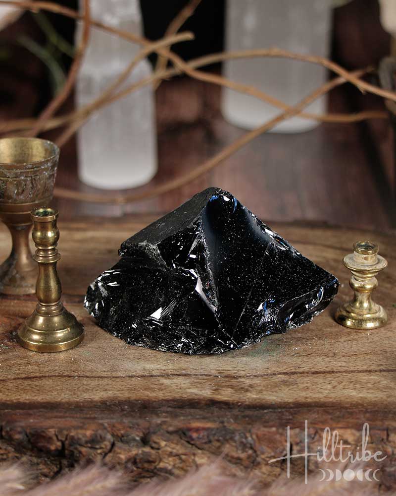 Black Obsidian Mineral Speciman from Hilltribe Ontario