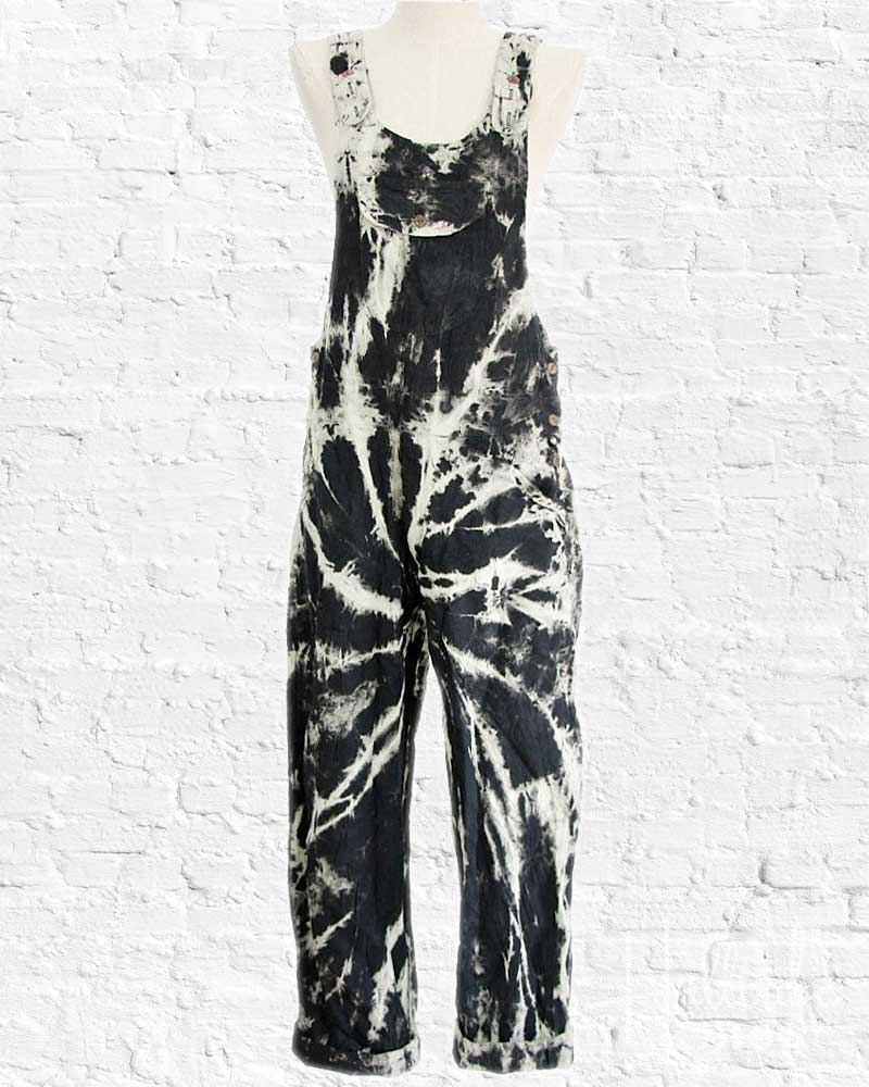 Black Tie Dyed Maya Overalls from Hilltribe Ontario