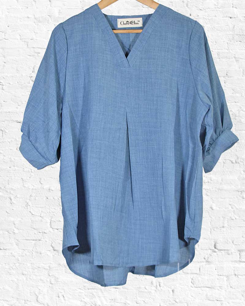 Blue Back Button Elena Blouse from Hilltribe Ontario