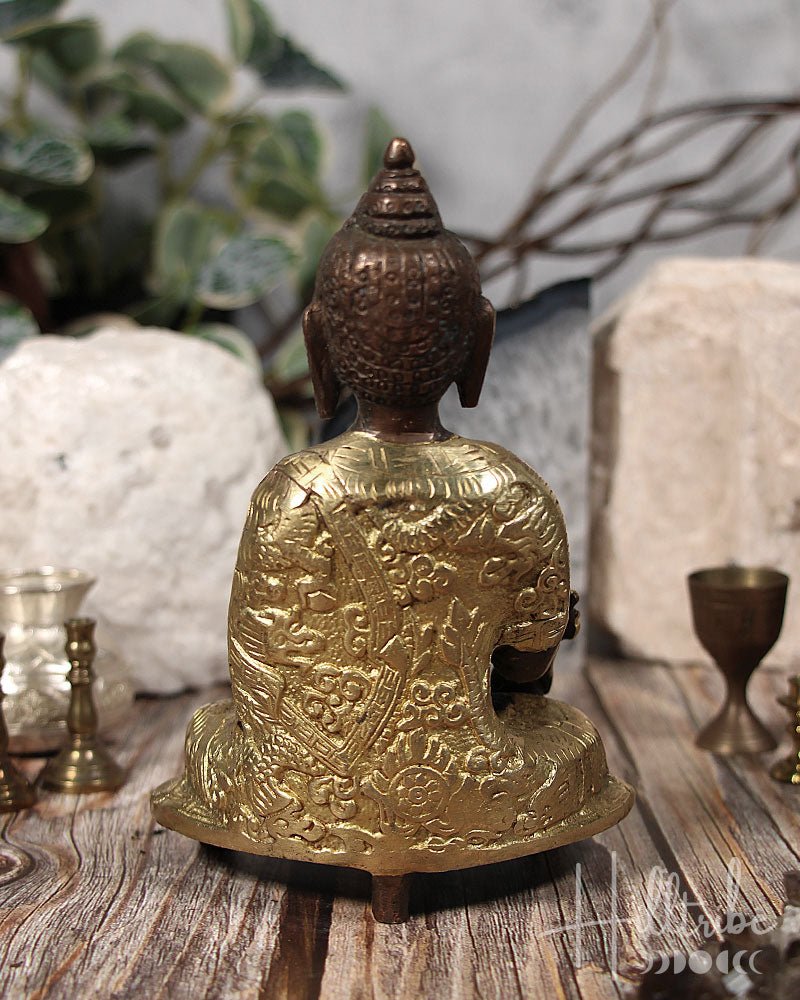 Brass + Copper Medicine Buddha Murti 6" from Hilltribe Ontario