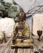 Brass + Copper Medicine Buddha Murti 6" from Hilltribe Ontario