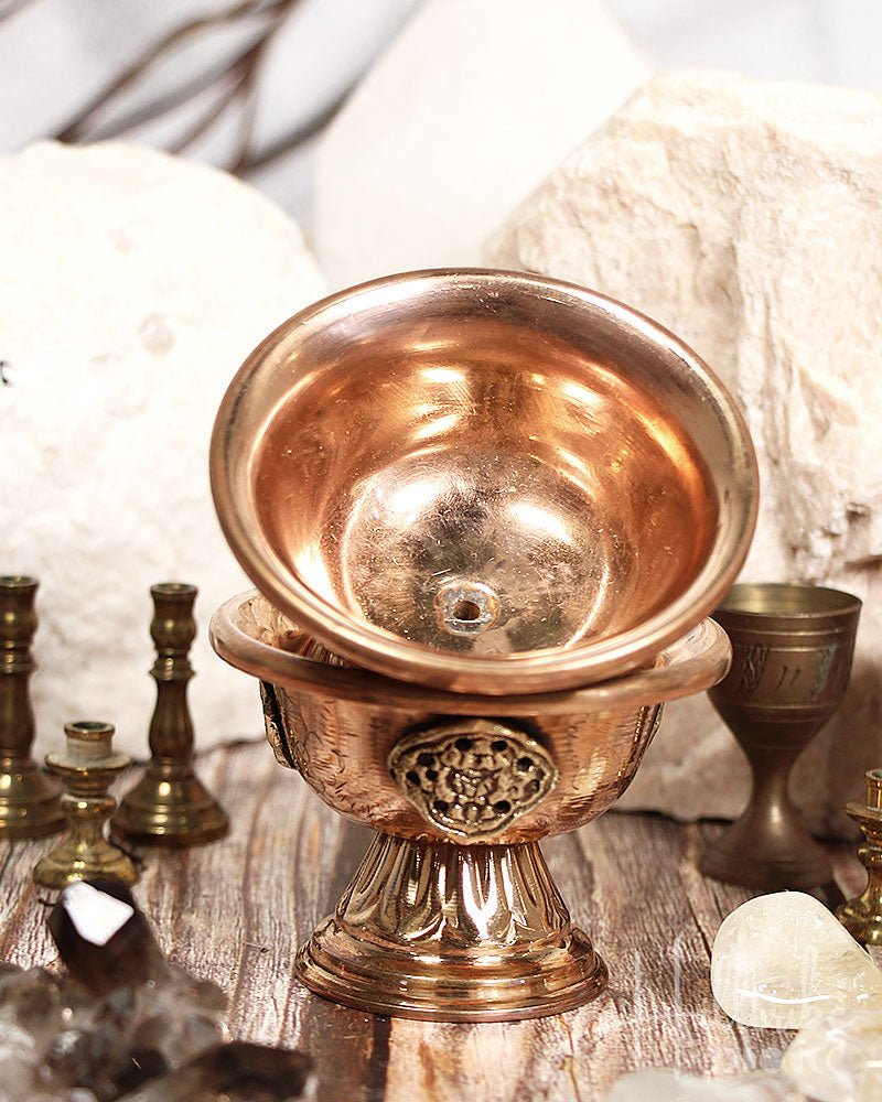 Brass Incense + Charcoal Dish from Hilltribe Ontario