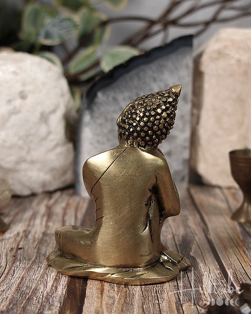 Brass Reflecting Buddha from Hilltribe Ontario