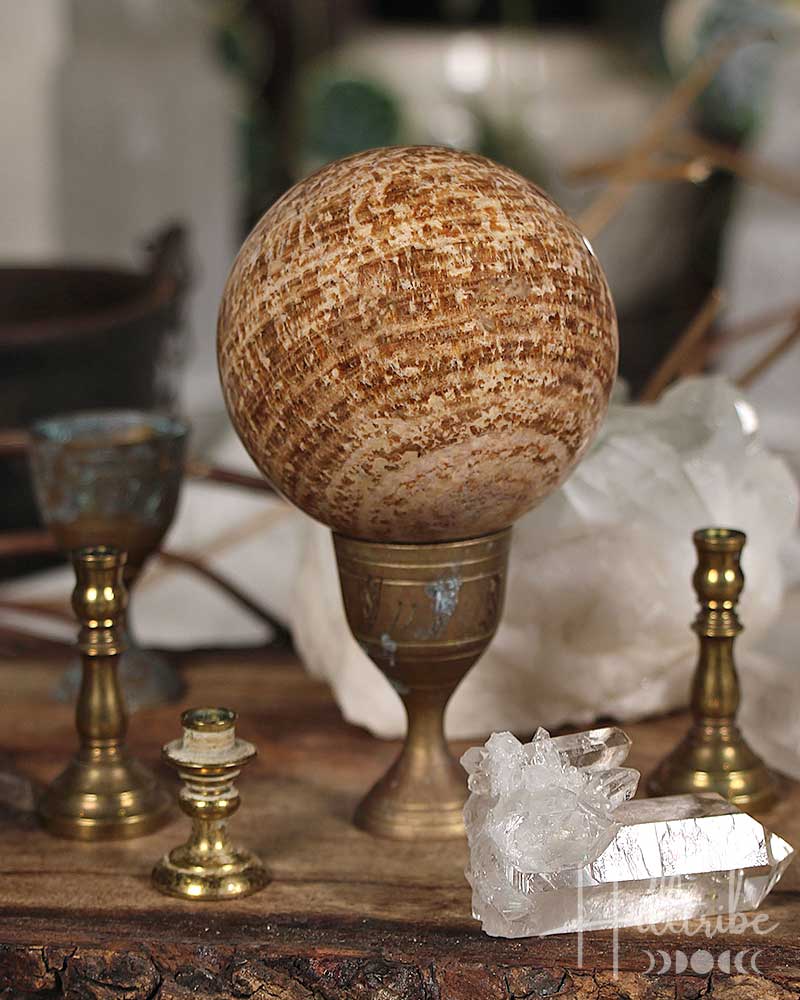 Brown Aragonite Sphere 16cm from Hilltribe Ontario