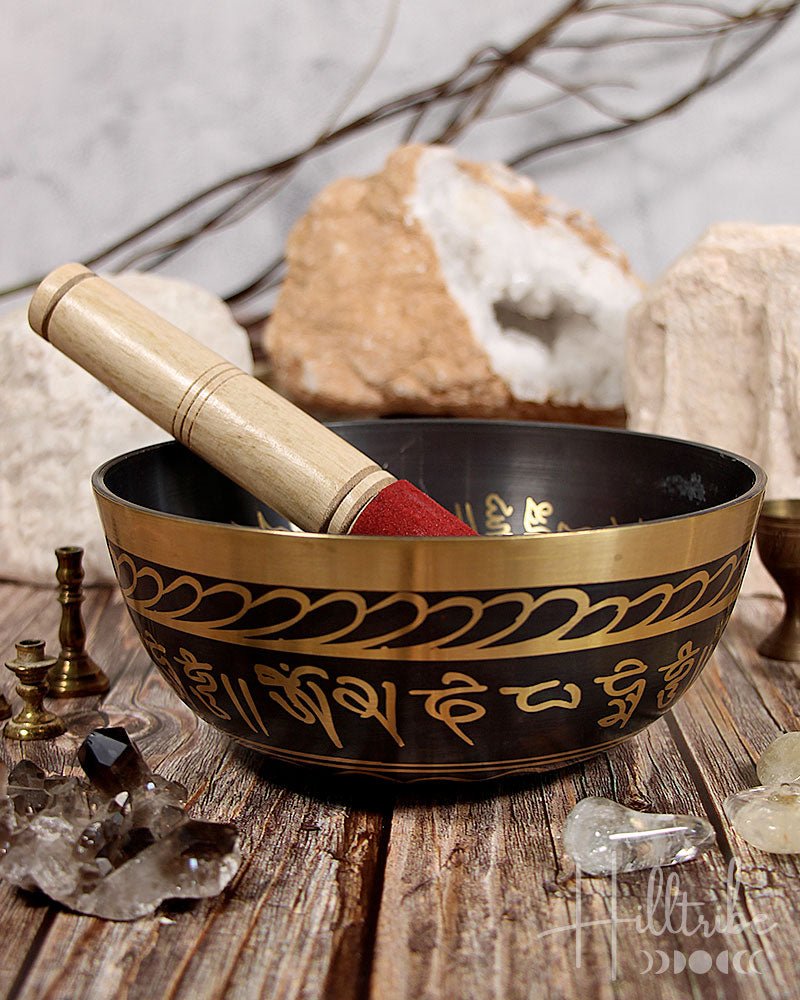 Buddha Etched Singing Bowl from Hilltribe Ontario