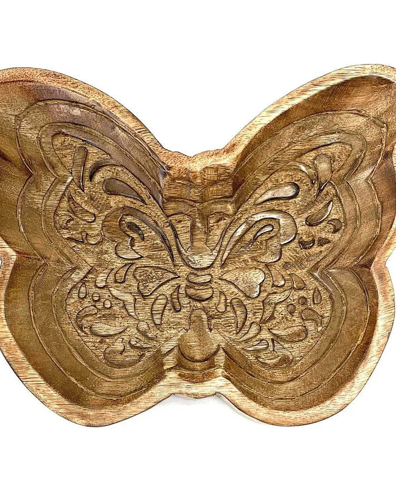 Butterfly Mango Wood Trinket Tray from Hilltribe Ontario