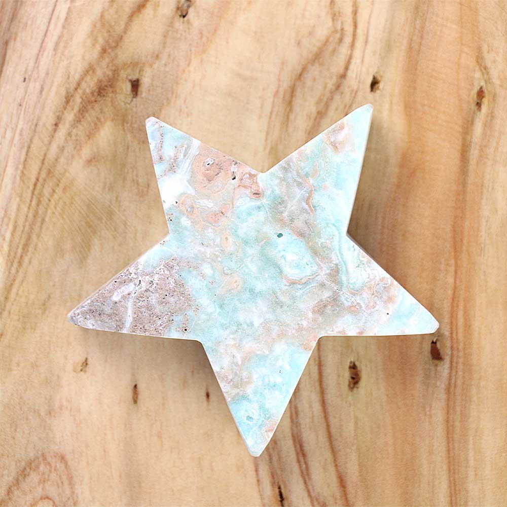 Caribbean Blue Calcite Star from Hilltribe Ontario