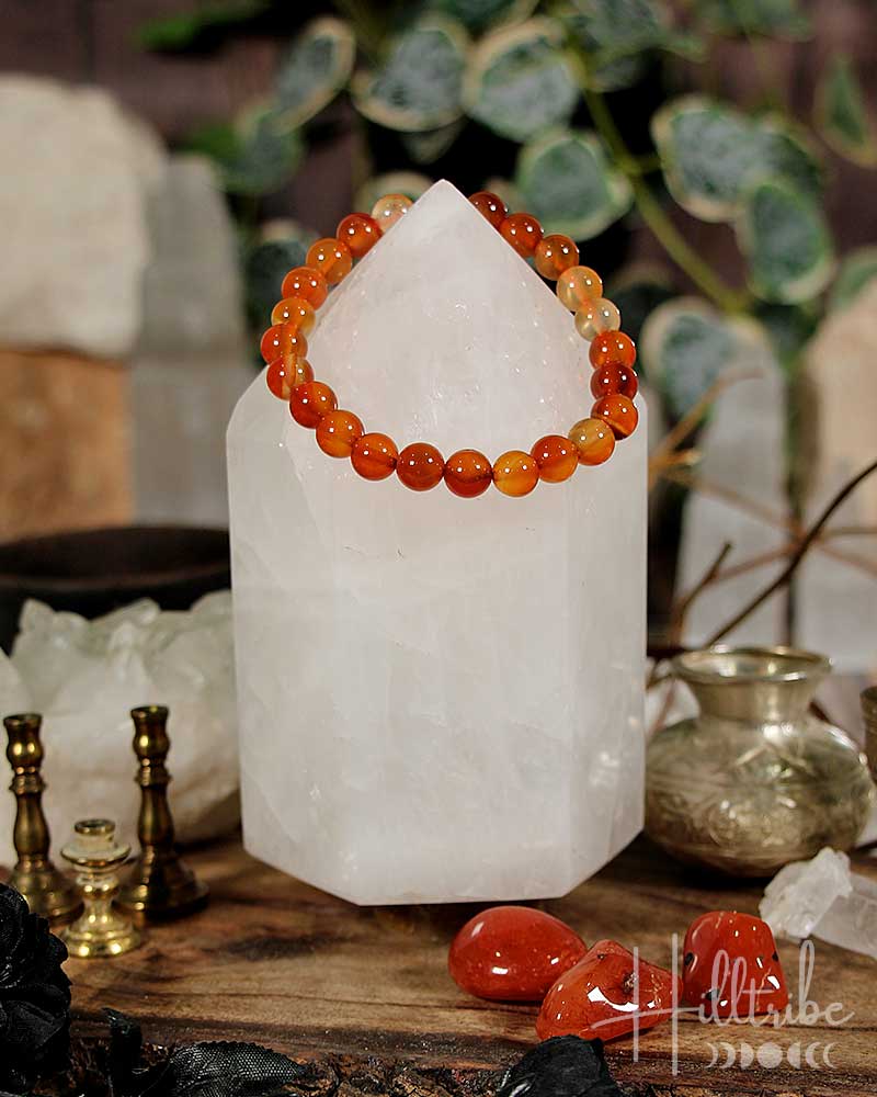Carnelian Gemstone Power Bracelet 8mm from Hilltribe Ontario