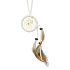 White Leather Cascade Dream Catcher 1.5" from Hilltribe Ontario