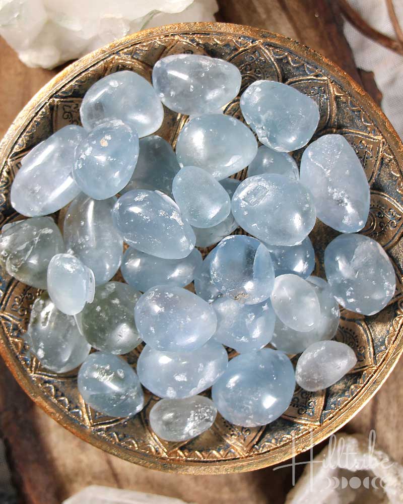 Celestite Tumbled from Hilltribe Ontario