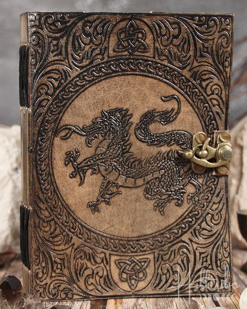 Celtic Dragon Leather Journal from Hilltribe Ontario