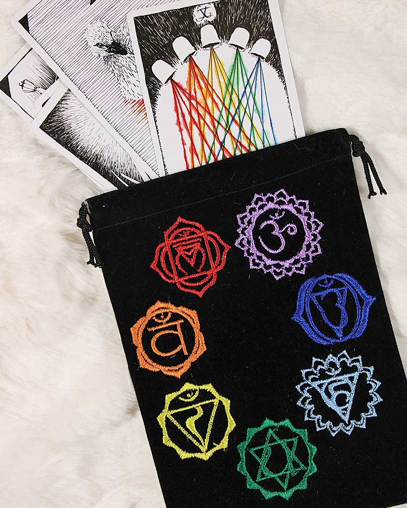 Chakra Velvet Tarot/Oracle Bag from Hilltribe Ontario