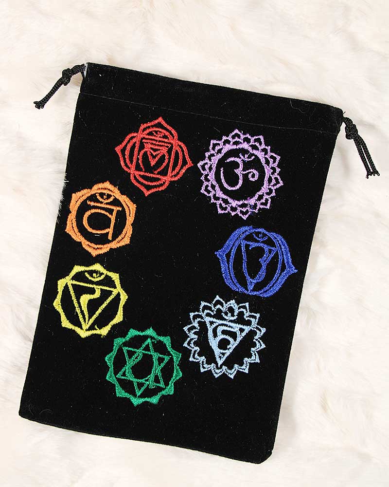 Chakra Velvet Tarot/Oracle Bag from Hilltribe Ontario