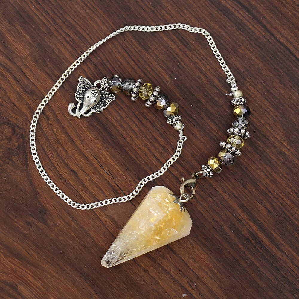 Citrine & Ganesha Pendulum from Hilltribe Ontario
