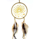 Citrine Gemstone Energy Flow Tan Leather Dreamcatcher 4" from Hilltribe Ontario