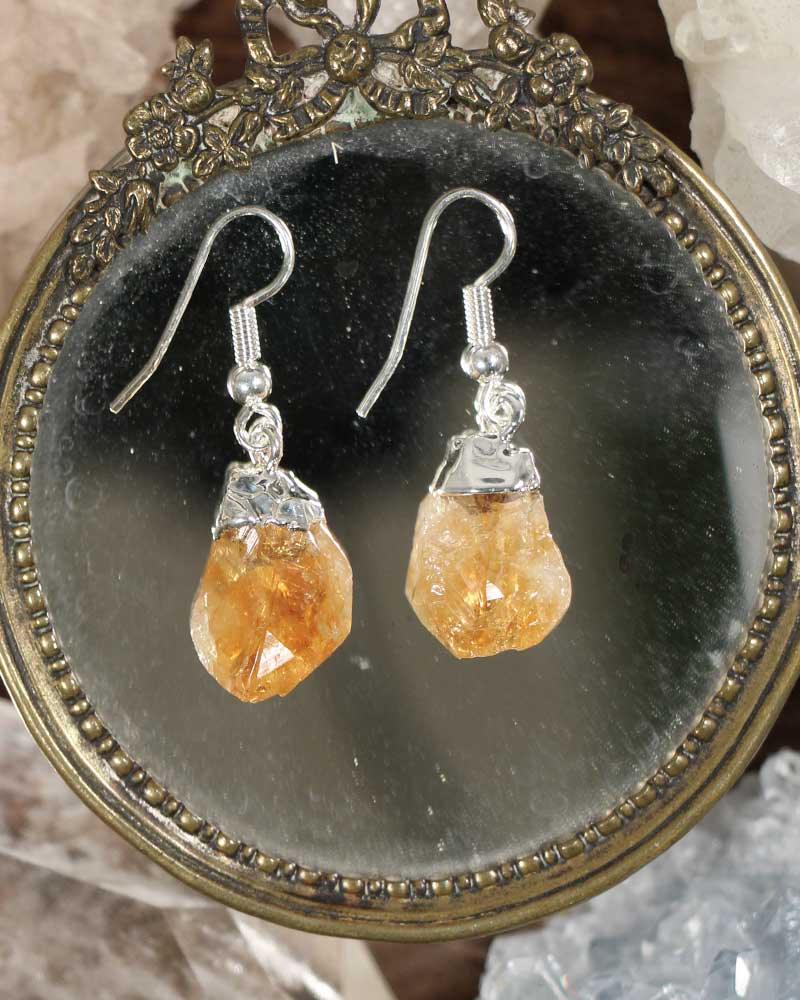 Citrine Natural Point Earrings from Hilltribe Ontario