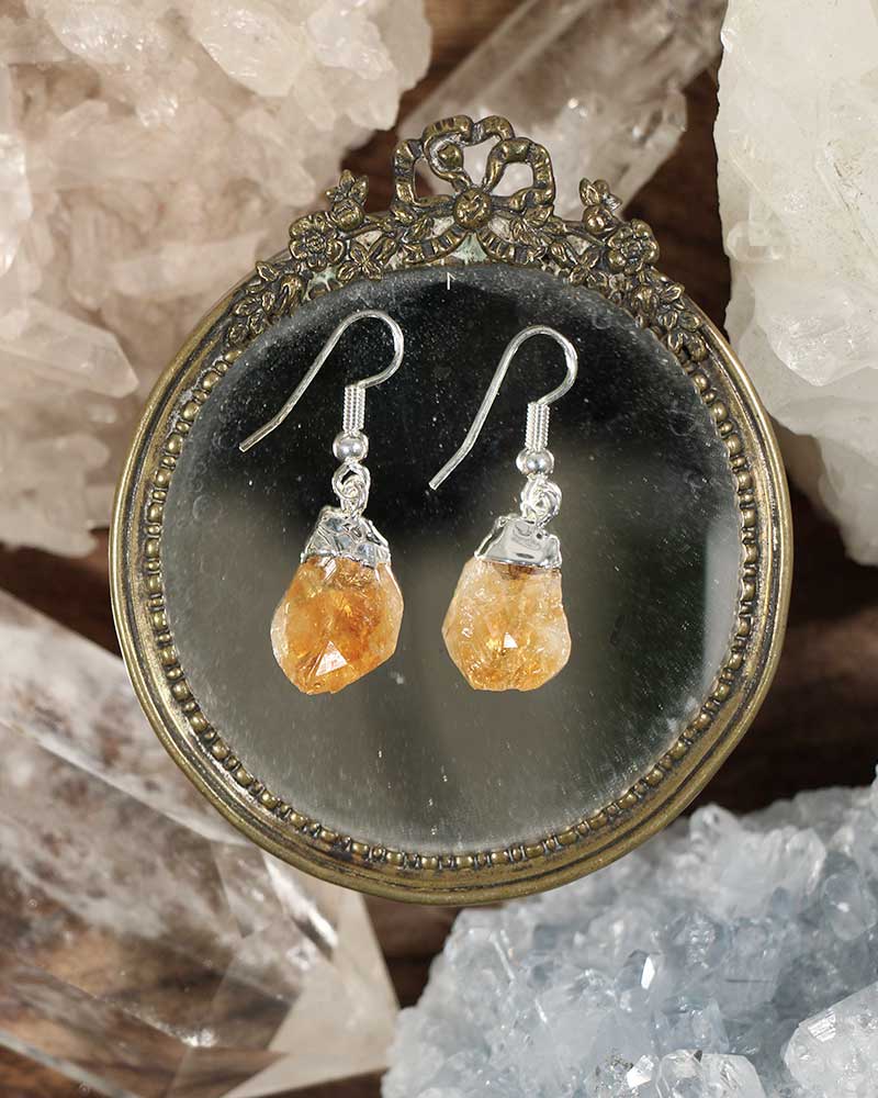 Citrine Natural Point Earrings from Hilltribe Ontario