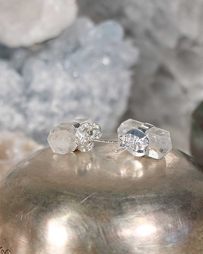Clear Quartz Double Terminated Stud Earring from Hilltribe Ontario