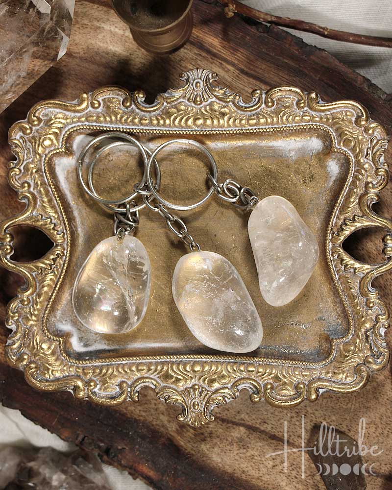 Clear Quartz Tumbled Key Chain from Hilltribe Ontario