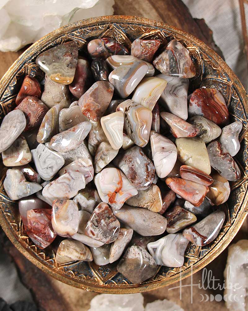 Crazy Lace Agate Tumbled from Hilltribe Ontario