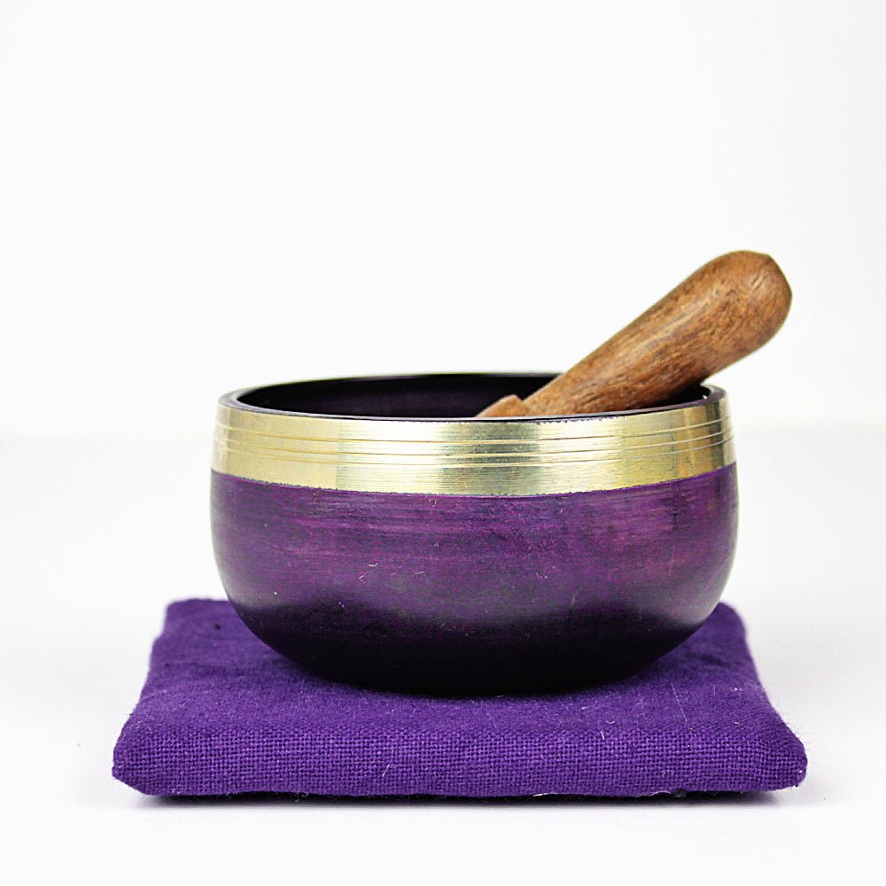 Crown Chakra (Purple) Singing Bowl Gift Set Small from Hilltribe Ontario