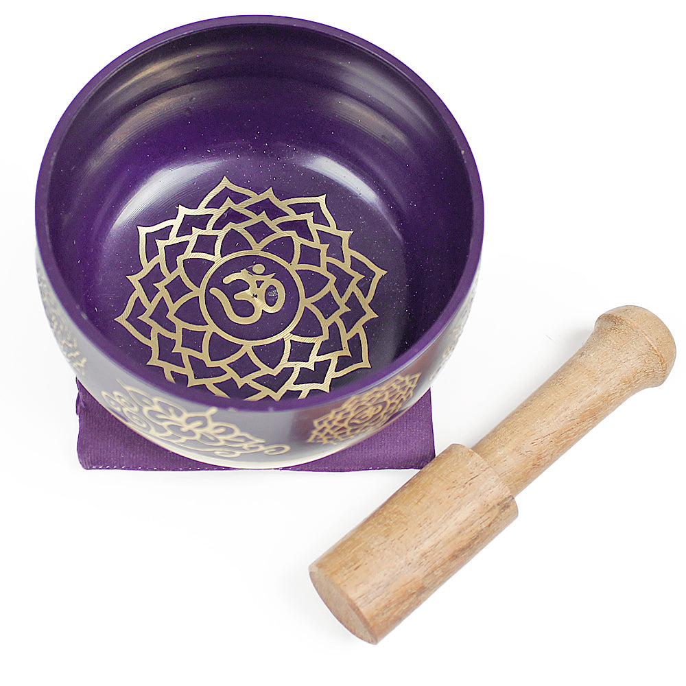 Crown Chakra (Purple) Singing Bowl Gift Set Medium from Hilltribe Ontario