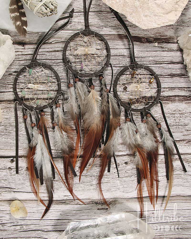 Dark Brown Gemstone Vision Seeker Dreamcatcher 2.5" from Hilltribe Ontario