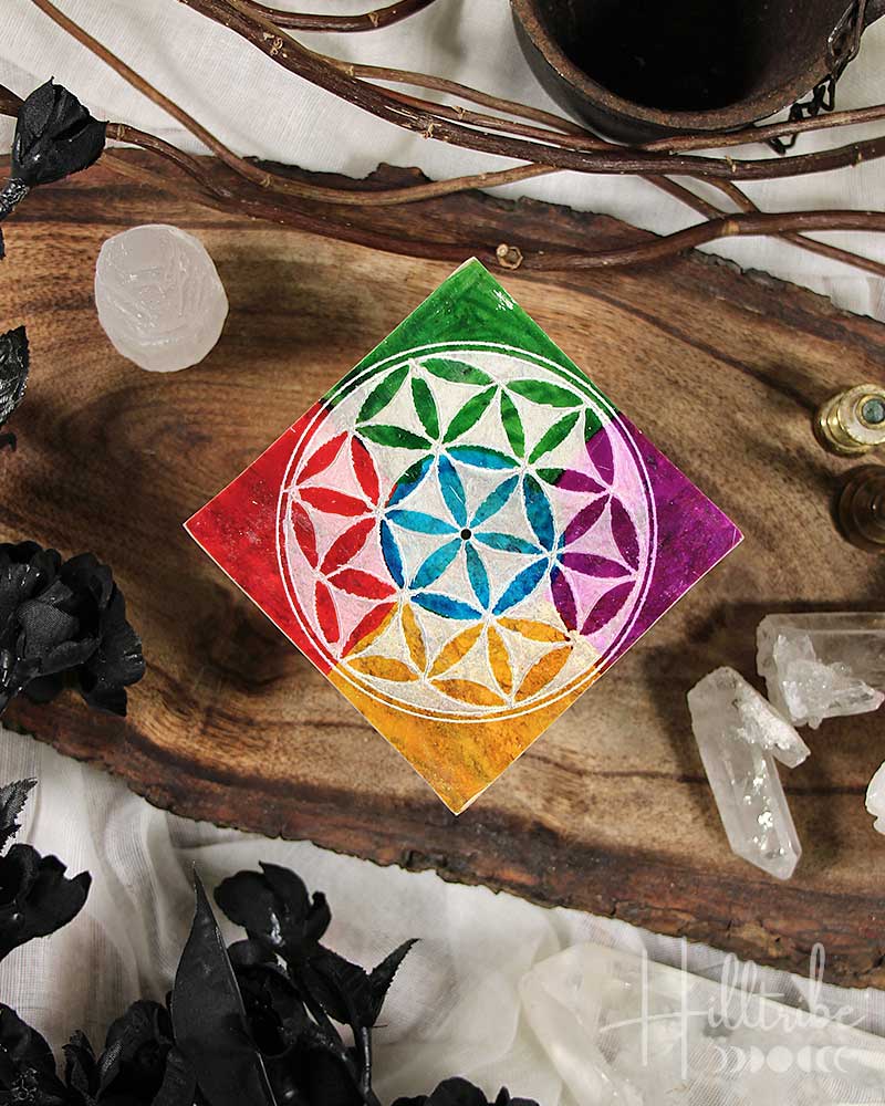 Flower of Life Soapstone Incense Holder from Hilltribe Ontario