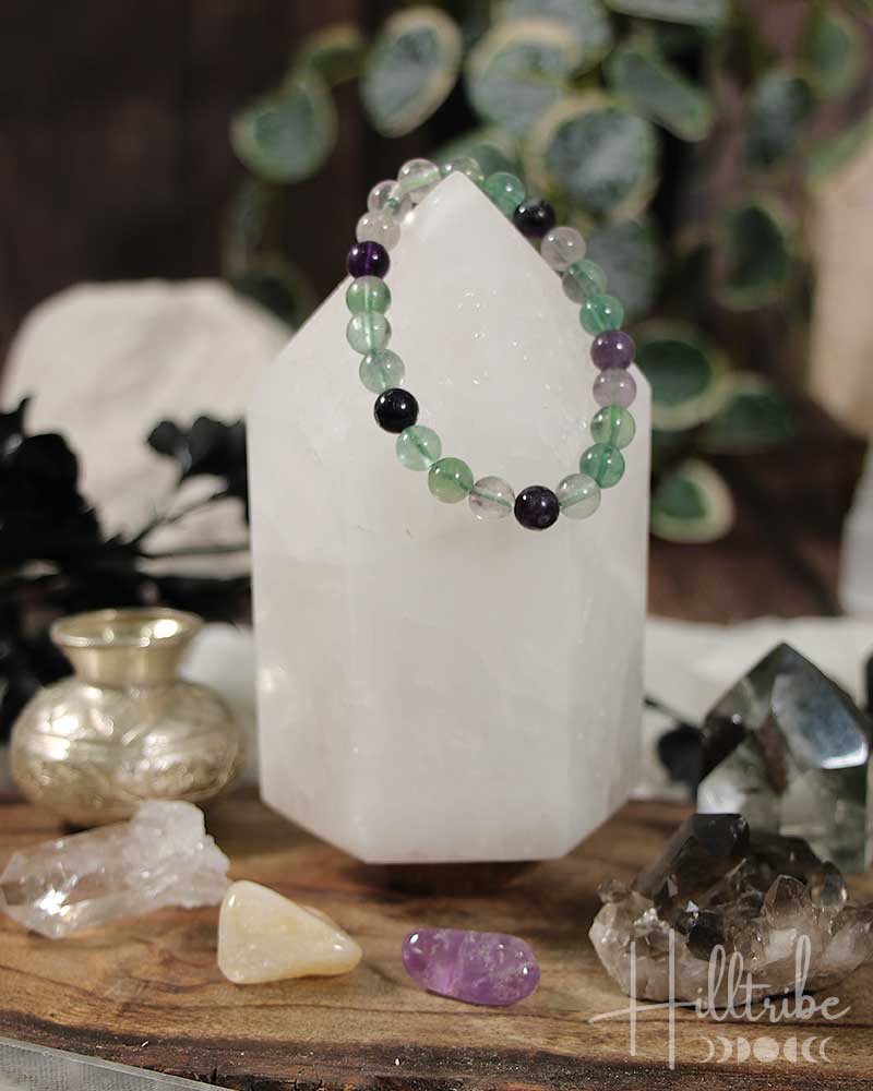 Fluorite Gemstone Power Bracelet 8mm from Hilltribe Ontario