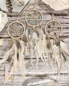 Gemstone & Tan Leather Dreamcatcher 2.5" from Hilltribe Ontario